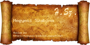 Hegyesi Szabina névjegykártya