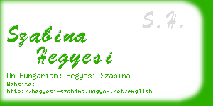 szabina hegyesi business card